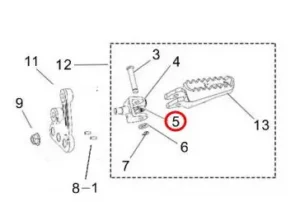 Light Bee Footpeg Return Spring